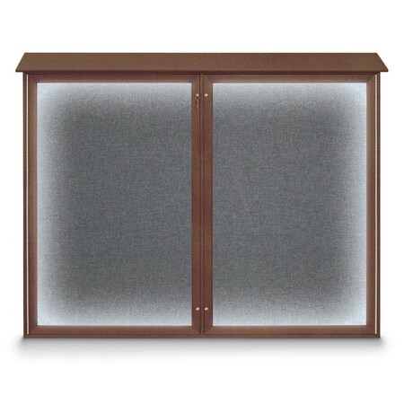 United Visual Products Double Door Enclosed Indoor Letterboard UV1127-SATIN-BARBLU